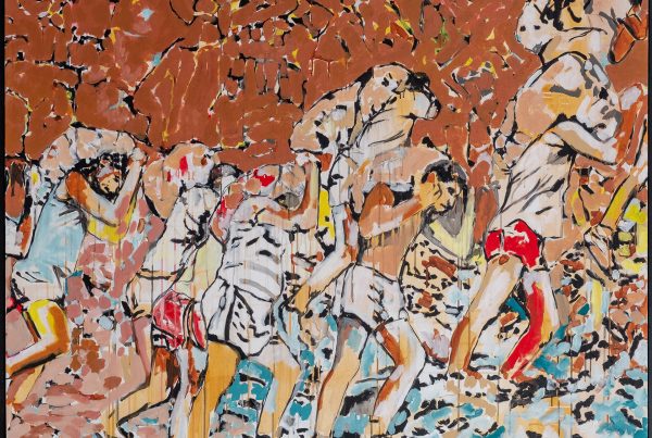 Exposição Narrativas Paralelas. Pintura de Kwame Sousa