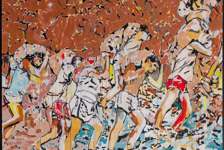 Exposição Narrativas Paralelas. Pintura de Kwame Sousa